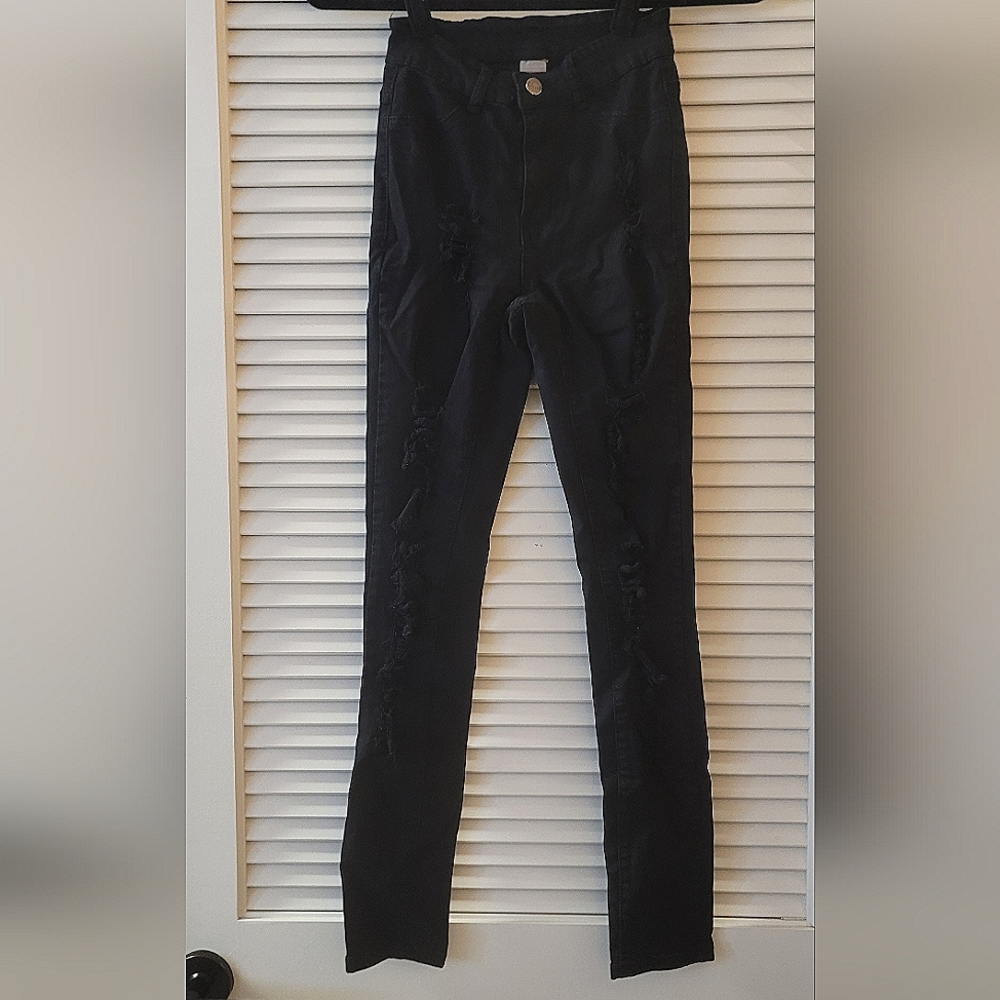 U Jeans - Junior Black Distressed Jeans